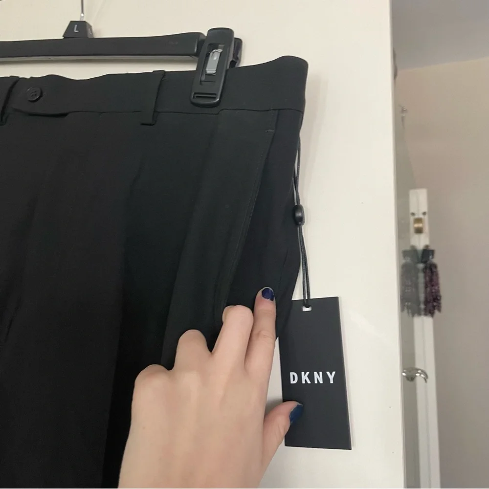 NWT Dkny Men's Modern-Fit Stretch Suit Pants Black 32 X 30